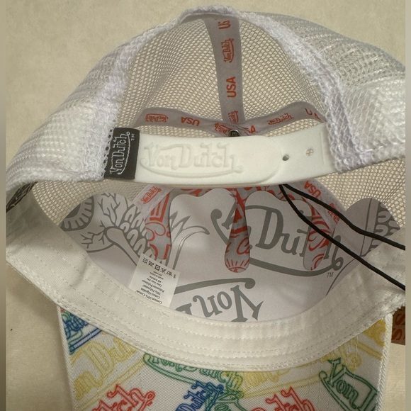 Unisex - Von Dutch Trucker Multi-Colored Hat with White Base - OneSz NWT - Picture 3 of 5